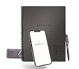 Rocketbook Matrix Graph Notebook - Eco-Friendly Reusable Notebook with 1 Pilot Frixion Pen & 1 Microfiber Cloth Included - Grey, Letter Size