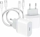 Caricatore iPhone, 4-Pack Caricabatterie Rapido con 2M Cavo per iPhone 14 13 12 11 Pro Max Plus Mini SE XS XR X, iPad, 25W USB C Charger Adattatore Alimentatore Presa Spina Carica Ricarica Spinotto