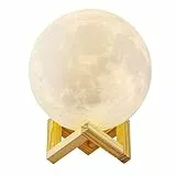 ALED LIGHT Lampada Luna 3D Stampata, Piena Lampada Moon Luna con Diametro 15cm, 3 Colori, Ricarica USB Decorativo LED Luce Notturna Toccare il Controllo, Decoro per Stanza Letto Mood Light per Camera