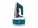 BEPER P204CAL200 Ferro da Stiro ciclo continuo,2250W,Serbatoio 1,2L,Piastra Ceramica, Colpo Vapore g/min ,Filtro anticalcare removibile, Base avvolgicavo, Blocco di sicurezza, Nero/Ottanio
