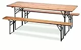 Garden Friend Set birra rettangolare 1 tavolo e 2 panche 80 x 200 cm, Legno