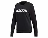 Adidas Essentials Linear Crewneck, Felpa Donna, Nero (Black/White), M 44-46