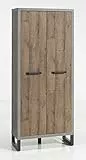 Composad | Mobile Armadio della Linea LAFABRICA con 2 Ante, Mobile Ingresso, Contenitore Salvaspazio, (LxAxP) 80x190x35 cm, Colore Rovere e Cemento, ingresso, Ripostiglio, Made in Italy