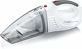 Severin HV 7144 aspira Polvere e liquidi-Facile, Veloce e Comoda da Usare. Molto Potente Grazie alla Batteria agli ioni di Litio da 7,4, 0.1 Litri, 76 Decibel, Plastica, Bianco Candido-Rosso Granata