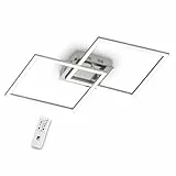 EGLO Plafoniera Led Palmaves 1, plafoniera a due in alluminio, acciaio, plastica, nichel opaco, bianco, dimmerabile, colore della luce bianco caldo – bianco freddo, luce notturna
