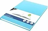 Kangaro KTC K-5356 - Blocco da disegno, formato A4, con copertina rigida blu pastello, 80 fogli, 100 g, colore: Bianco acido