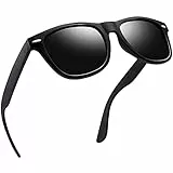 Joopin Occhiali da Sole Uomo Donna Polarizzati Protezione UV Classici Vintage Rettangolari Occhiali da Guida Unisex - Adulto (Nero)