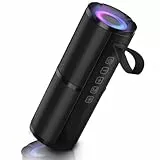 AY Cassa Portatile, Altoparlante Bluetooth 5.0 Wireless con Luce LED e Suono Stereo HD, Doppio Accoppiamento, Microfono, Riproduzione 24 Ore, Perfetto per Feste, Casa, All'aperto, Viaggi.