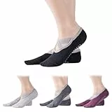 MengQiLe 4 Paia Calze Yoga, Calze Antiscivolo Donna Yoga Pilates Barre, Danza,Fitness, Calzini Antiscivolo per Donna EU 35-40, 4 Colori