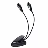 VBESTLIFE Lampada da Lettura a Libro con Clip su leggio, Mini Lampada a LED a Doppio Braccio Regolabile per leggio, Lettura Notturna(6 Perline)