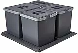 Elletipi PTC28 06050 2F C97 PPV Pattumiera Differenziata da Cassetto, Plastica, Grigio, 51/53 x 46/49 x 28 cm