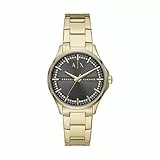 Armani Exchange Orologio a tre lancette da donna, cassa in acciaio inossidabile dorata da 36 mm e bracciale in acciaio inossidabile, AX5257