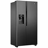Gorenje NRS 9 EVB Side by Side Frigorifero Congelatore/NoFrost Plus/Inverter Compressore/Distributore di acqua e ghiaccio/SensoTech / 179, 3 cm/Frigorifero 371 l/Congelatore 185 l/Nero