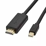 Amazon Basics - Cavo da Mini DisplayPort a HDMI, con connettori rivestiti in oro, supporta audio digitale nitido e risoluzione Full HD, 1.83 m, Nero