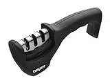 BEPER C107UTT001 Affilacoltelli manuale, ABS, 3 Livelli di Affilatura,Disco in Diamante,Tungsteno,Ceramica,Impugnatura ergonomica,Base antiscivolo,Nero