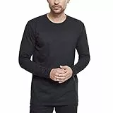 Urban Classics Maglia a Maniche Lunghe Elasticizzata Maglietta, Nero, XXXXXL Uomo