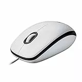 Logitech M100 Mouse USB con Cavo, 3 Pulsanti, Tracciamento Ottico 1000 DPI, Ambidestro, Compatibile con PC, Mac, Laptop - Bianco