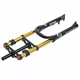 Generic 26 Pollici E-Bike Forcella Anteriore 26x4.0 ''Fat MTB Mountain Bike Forcelle Ammortizzate Downhill Doppia Spalla Freno A Disco 1-1/8 Forcella Diritta 170 m
