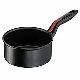 Lagostina Linea Rossa Casseruola Fonda Manico Lungo, Alluminio, Nero, Ø 16 cm, Pentola Induzione, Gas e Forno fino a 175 °C, Bordo a Versare, Manicature in Silicone Antiscivolo