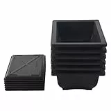 Iunipusy Set di 6 pentole per bonsai – Classic Deep Wet Tray con rete integrata per piante, fiori, , stufe quadrate in plastica