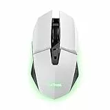 Trust Gaming GXT 110W Felox Mouse Gaming Wireless Ricaricabile, 80 Ore di Autonomia, 800-4800 DPI, Illuminazione LED, 6 Pulsanti, Mouse Senza Fili RGB per Computer, Laptop, Windows - Bianco