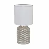 Eglo Bellaria - Lampada da tavolo in ceramica, 40 W, colore: grigio