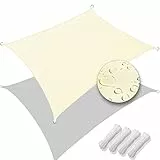 VOUNOT Vela Ombreggiante Rettangolare 3x5 m, Tenda da Sole per Esterno, Impermeabile Protezione UV, Tenda a Vela per Giardino, Balcone, Terrazza, Beige