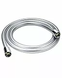 Tubo Doccia 160cm, YEAUPE Flessibile Doccia 1.6M in PVC (G1/2 pollici), Tubo Doccia da Anti Torsione, Argento/Cromo