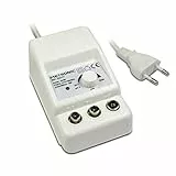 Metronic - 332177, Amplificatore antenna TV da interno per canali TDT, compatibile 4G/5G, 26 dB, 2 uscite con presa TV 9,52 mm, bianco