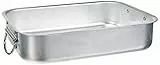 Pentole Agnelli FAMA5026 Rostiera Rettangolare ad Angoli Tondi, Alluminio, Argento, 26 x 20 x 6 cm
