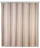 WENKO Tenda doccia antimuffa monocolore crema - antibatterica, lavabile, Poliestere, 180 x 200 cm, Beige