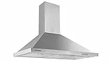 Orbegozo DS 48190 B in Cappa aspirante Decorativa 90 cm, Acciaio Inox, Estrazione 630 m3/h, 3 Livelli di Potenza, Illuminazione a LED