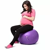 ROMIX Palla Fitness, 65cm Anti-Scoppio Palla da Ginnastica con Pompa Rapida, Antiscivolo Pilates Ball per Stabilità Esercizi Fisioterapia Gravidanza Yoga Sport Allenamento Casa Palestra Ufficio