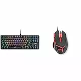 DR1TECH Raven Tastiera Meccanica TKL da Gaming RGB per PC [20 mln di Click] 87 Tasti Anti Ghosting | Tastiera USB Ergonomica con Filo & Hunter Mouse da Gaming Professionale con Filo Resistente