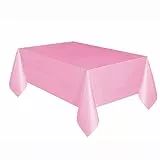 Unique- Plastic Tablecover Rectangle Tovaglia Plastificata, Tinta Unita, Rosa, 6-12 mesi, 50392