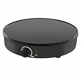 Crepiera Elettrica Professionale da 30cm 1000W - MOKEKA Piastra per Crepes, Gallette e Piadine, Controllo Variabile della Temperatura, Crepe Maker
