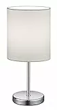 Reality Leuchten R50491001 Jerry Lampada da tavolo paralume in tessuto, E14, 40 W, Bianco, 13 x 13 x 28.5 cm