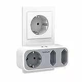 TESSAN Presa Multipla con USB, Multipresa Con 3 Presa e 2 Porte USB, Presa Multipla Salvaspazio per Caricare Laptop Phone, Presa Multipla per Casa e Ufficio