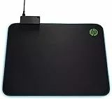 HP Pavilion Gaming 400 Mouse Pad, Passthrough USB Integrato, Antisfilacciamento, Superficie Ampia, Texture Uniforme, LED Personalizzabile, Dimensione 31 x 35.5 x 1.3 cm, Logo HP, Nero/Verde