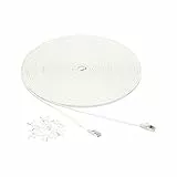 Amazon Basics - Cavo patch per connessione internet, piatto RJ45 Cat-7, 10 Gigabit Ethernet, 30,5 m, Bianco