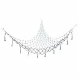 Forhome 140 * 107 * 107cm Amache di Peluche di Giocattoli, Amaca Giocattolo Angolare a Rete, con Luce Amaca di Stoccaggio Toy Hammock per La Camera da Letto dei Bambini, Decorazione Appendere