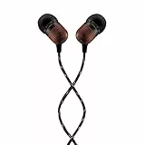 House of Marley Smile Jamaica Cuffie In Ear, con Filo, Microfono Incorporato, Isolamento Acustico, Cuscinetto da 9.2 mm, 2 Misure in Silicone, Cavi Antigroviglio, Materiale Riciclato, Nero/Legno