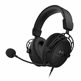 HyperX Cuffie da gioco Cloud Alpha S per PC e PS4, audio surround 7.1, bassi regolabili, driver dual room, chat mixer, microfono con cancellazione del rumore di fondo, nero