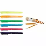 Amazon Basics Evidenziatori, colori vivaci assortiti, confezione da 12 & Matite pre-temperate in legno #2 HB, Confezione da 30 pezzi