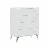 Habitdesign 007804A - Cassettiera con 4 cassetti, modello Sweet, finitura in colore bianco artik, 77,5 cm (larghezza) x 95 cm (altezza) x 40 cm (profondità)