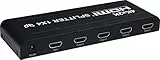 PremiumCord - Splitter HDMI 1-4 Porte in Metallo con Alimentatore, 4K, Full HD, 3D