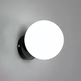 DAXGD Applique da Parete Interno, Lampada da Parete Moderna Minimalista, Applique da Parete a Globo E27 Nera per Camera da Letto, Balcone e Corridoio (Fonte di Luce Non Inclusa)