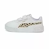 PUMA Girls' Fashion Shoes CARINA 2.0 ANIMAL V INF Trainers & Sneakers, PUMA WHITE-GRANOLA-PUMA BLACK-PUMA GOLD, 24