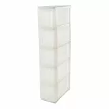 Iris Ohyama, Torre di stoccaggio in plastica, Cassetto da scrivania da 10 litri, Con ruote, NSC-205, Bianco, Maniglia ergonomica - L40 x P20 x A101,5 cm