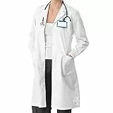 AIESI® Camice per medico laboratorio da DONNA bianco in cotone 100% sanforizzato taglia 48